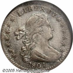 1801 H10C AU58 NGC. V-1, LM-2, R.4. Light apricot