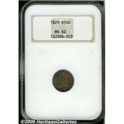 1829 H10C MS62 NGC. V-2, LM-3, R-2. Sea-green, fi