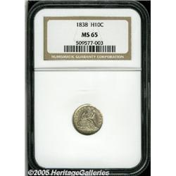 1838 H10C Large Stars MS65 NGC. This lustrous jew