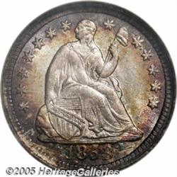 1853 H10C Arrows MS67 NGC. Pursuant to the Mint 1