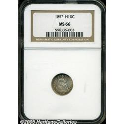 1857 H10C MS66 NGC. Lustrous surfaces reveal touc