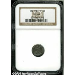 1861/0 H10C MS64 NGC. A deeply toned and richly d