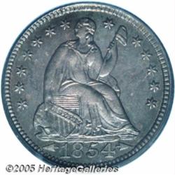 1854 H10C Arrows PR65 PCGS. Struck from the V-2 d