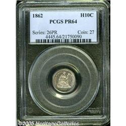 1862 H10C PR64 PCGS. Sharply struck with a light 