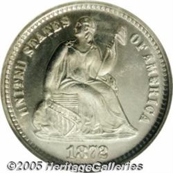 1872 H10C PR67 Cameo NGC. A snow-white Gem that s