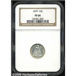 1879 10C PR66 NGC. A delicately toned and nicely 