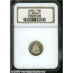 1885 10C PR64 NGC. Attractive white surfaces disp