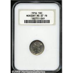 1916 10C MS67 Full Bands NGC. An extraordinary ex