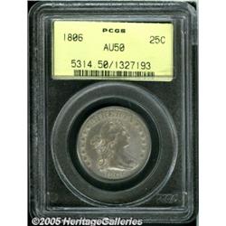 1806 25C AU50 PCGS. B-5, R.5. Given a High R.6 ra