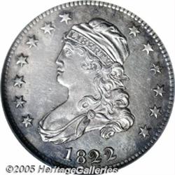 1822 25C PR63 NGC. B-1, R.7, as a proof. The 1822