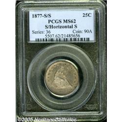 1877-S Over Horizontal S 25C MS62 PCGS. The very 