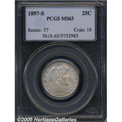 1897-S 25C MS63 PCGS. Lustrous, nearly white surf