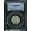 Image 1 : 1917 25C Type One MS65 Full Head PCGS. Beautiful 