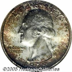 1935-S 25C MS67 NGC. Splashes of ruby-red, gold, 