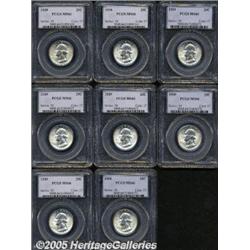 1939 25C MS66 PCGS. Eight coins. All are sharply 