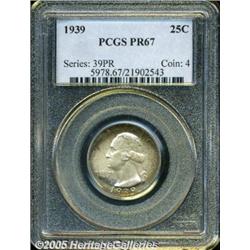 1939 25C PR67 PCGS. Speckles of golden-brown peri