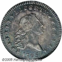 1795 50C 2 Leaves AU53 ANACS. O-104, R.4. Vivid s