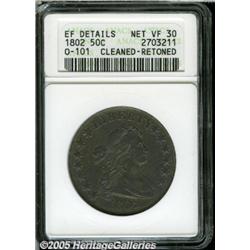 1802 50C --Cleaned, Retoned--ANACS. XF Details, N