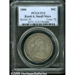 1806 50C Knobbed 6, Small Stars Fine 12 PCGS. O-1