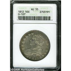 1812 50C AU55 ANACS. O-107, R.1. Silver-gray surf