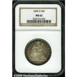 1844-O 50C MS62 NGC. WB-105, the date is lightly 