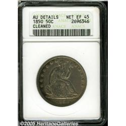 1850 50C --Cleaned--ANACS. AU Details, Net XF45. 