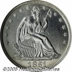 1851 50C MS65 NGC. WB-103, R.7 in Uncirculated. I