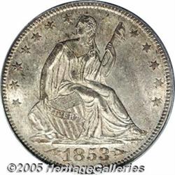 1853 50C Arrows and Rays MS64 PCGS. The Arrows an