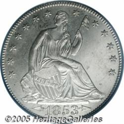 1853-O 50C Arrows and Rays MS63 PCGS. Unlike its 