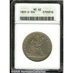 1855-O 50C Arrows MS62 ANACS. Well struck and sat