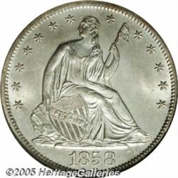 1858-S 50C MS66 NGC. This is the Large Mintmark v