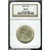 Image 1 : 1863-S 50C MS63 NGC. WB-102. "Broken" Mintmark. T