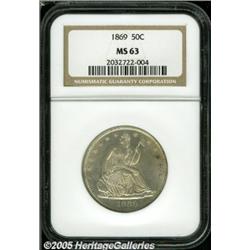 1869 50C MS63 NGC. WB-102. Gentle gold color visi