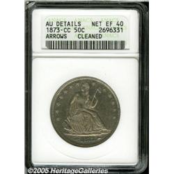 1873-CC 50C Arrows--Cleaned--ANACS. AU Details, N