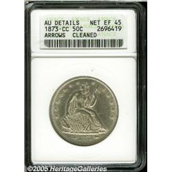 1873-CC 50C Arrows--Cleaned--ANACS. AU Details, N
