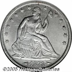 1873-CC 50C Arrows AU55 NGC. Bright and untoned, 