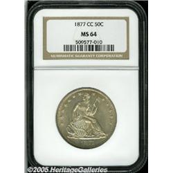 1877-CC 50C MS64 NGC. Sharply struck and lightly 