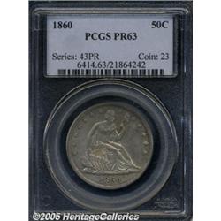 1860 50C PR63 PCGS. Although the design elements 