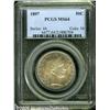 Image 1 : 1897 50C MS64 PCGS. Golden-gray, cobalt-blue, and