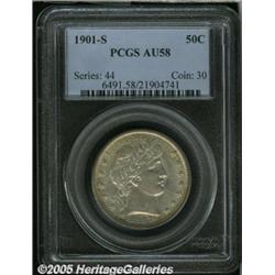 1901-S 50C AU58 PCGS. Well struck and free of obv