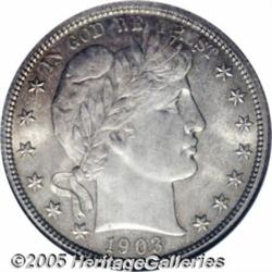 1903-O 50C MS65 NGC. A smooth, satiny-textured Ge