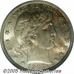 1907-S 50C MS65 PCGS. The 1907-S is a rare and un