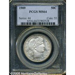 1909 50C MS64 PCGS. Faint olive-gray patina overl