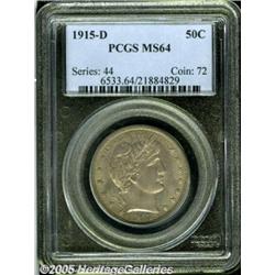 1915-D 50C MS64 PCGS. Intense, glowing luster rad