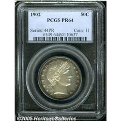 1902 50C PR64 PCGS. Freckles of golden-brown and 