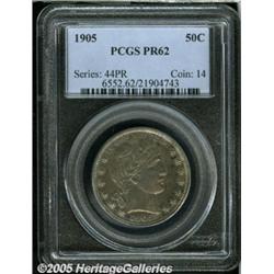 1905 50C PR62 PCGS. Well struck and nearly mark-f