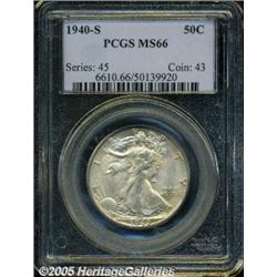 1940-S 50C MS66 PCGS. Cream-gray and apricot colo
