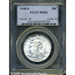 1940-S 50C MS66 PCGS. Radiant luster emblazes eac