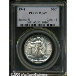 1941 50C MS67 PCGS. Whispers of dappled light tan