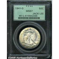 1941-D 50C MS67 PCGS. Ex: Jack Lee. Waves of apri